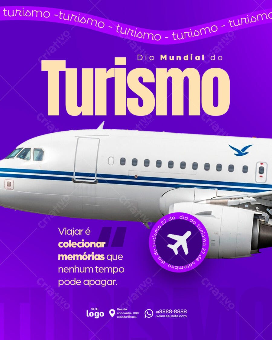 Flyer Dia Mundial do Turismo PSD Editável