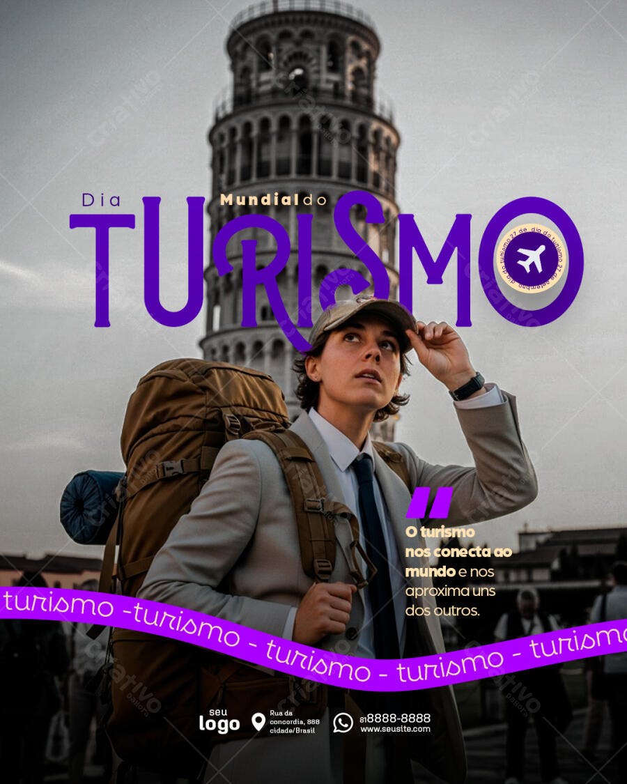 Flyer Dia Mundial do Turismo PSD Editável