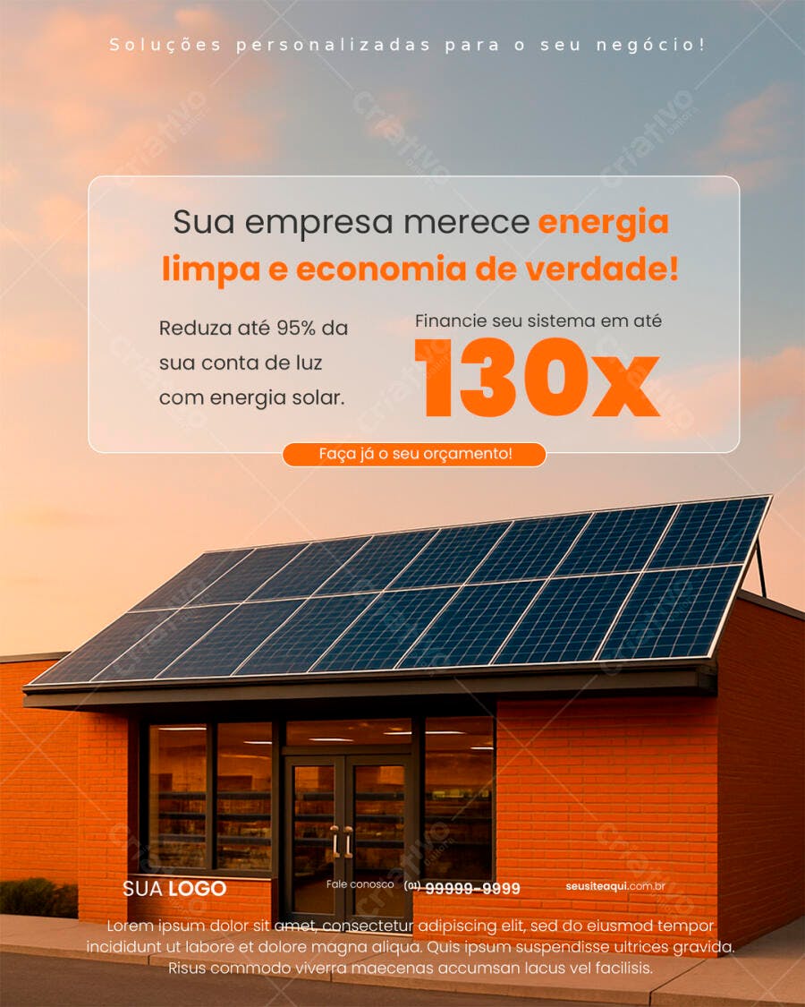 Flyer Energia Solar PSD Editável