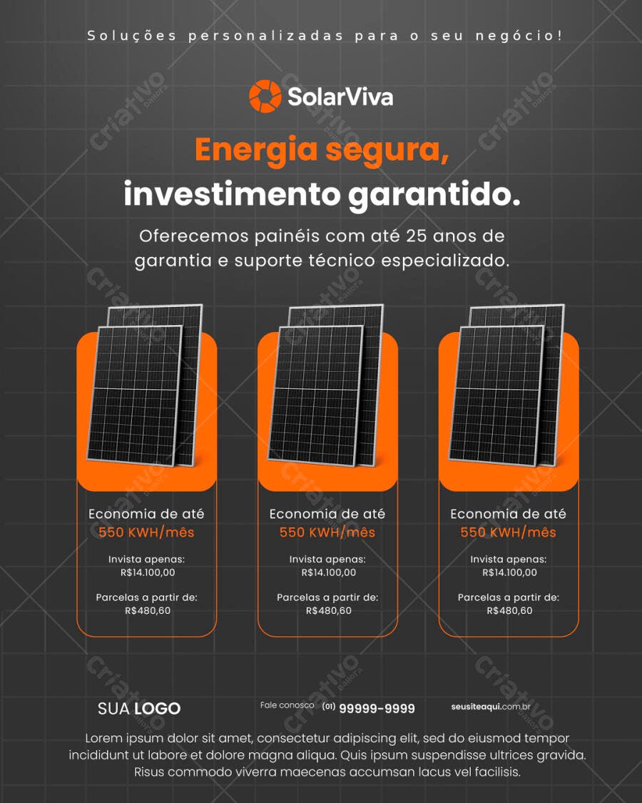 Postagem para Energia Solar PSD Editável