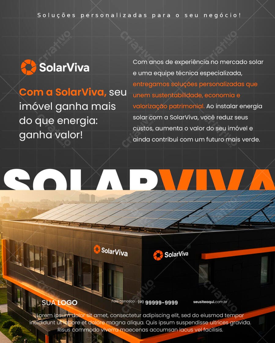 Flyer para Empresa de Energia Solar PSD Editável