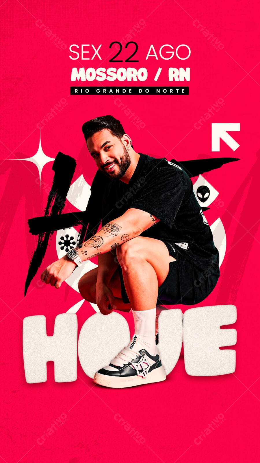 Flyer para Show Musical em Mossoró PSD Editável