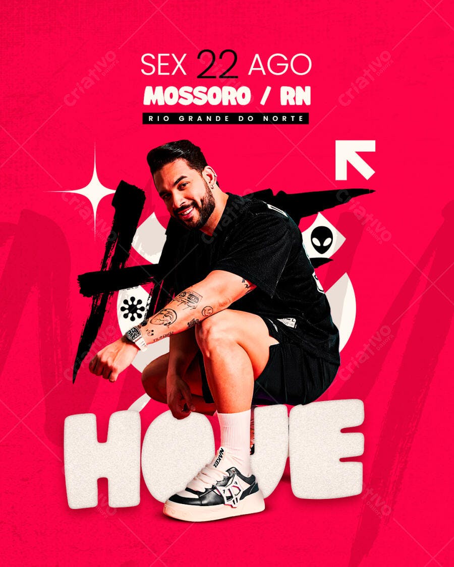 Flyer para Show Musical em Mossoró PSD Editável