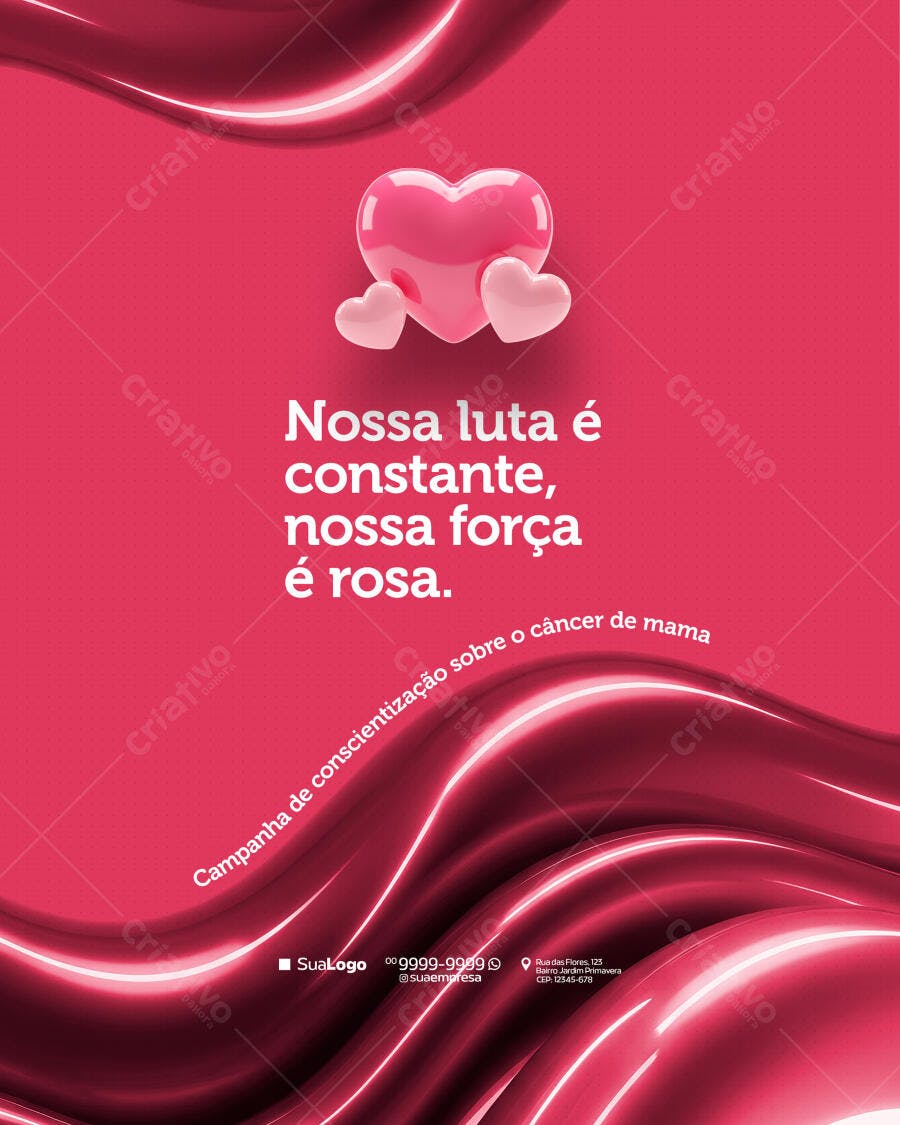 Flyer Outubro Rosa PSD Editável