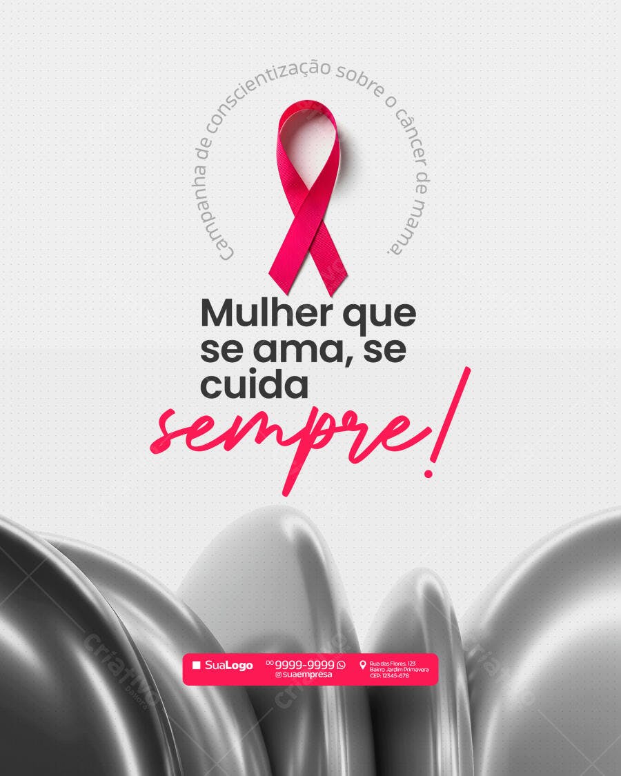 Post para Outubro Rosa PSD Editável