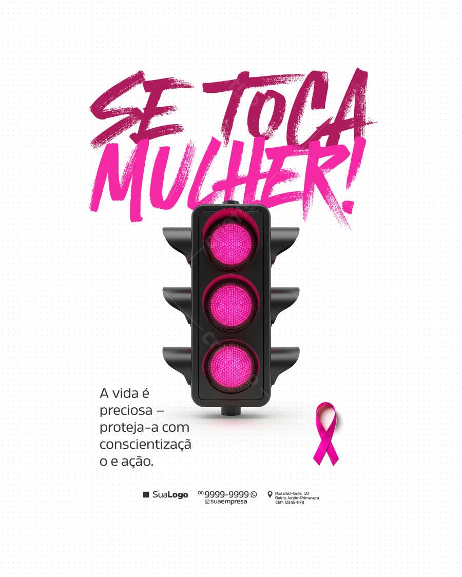 Flyer para Outubro Rosa PSD Editável
