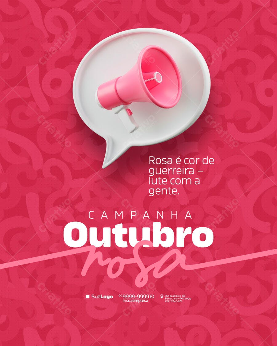 Flyer Outubro Rosa PSD Editável