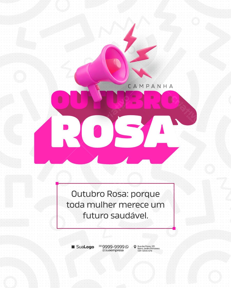 Flyer Outubro Rosa PSD Editável