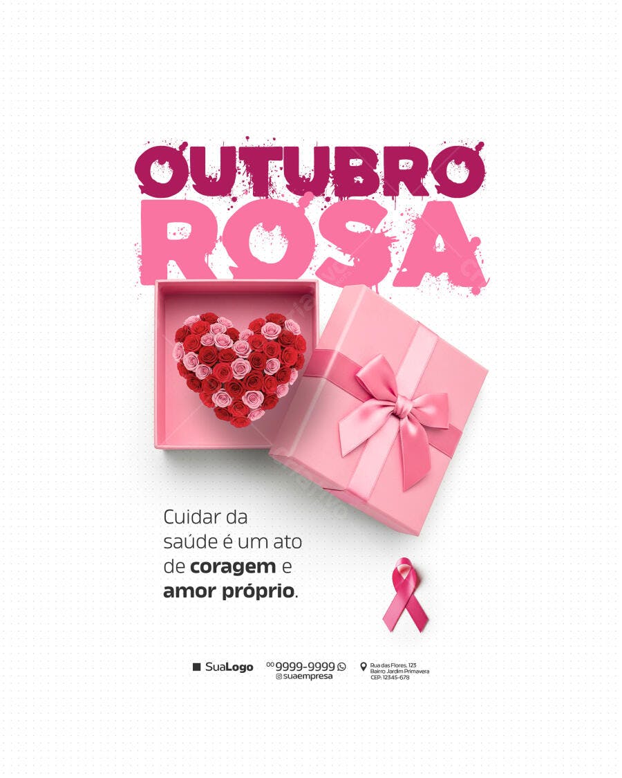 Flyer Outubro Rosa PSD Editável