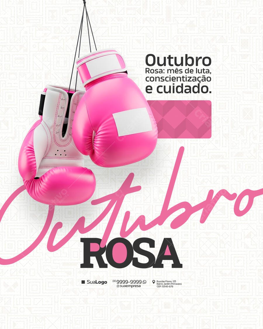 Flyer Outubro Rosa PSD Editável