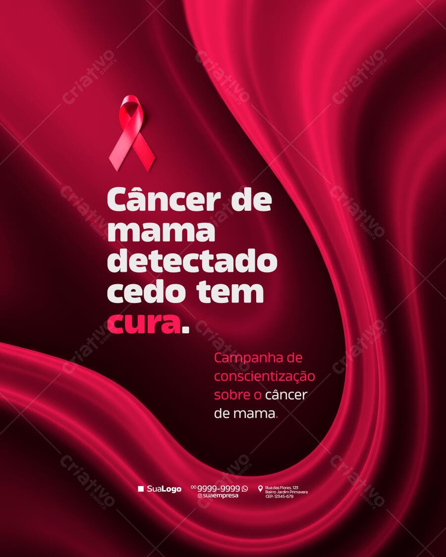 Flyer Outubro Rosa PSD Editável