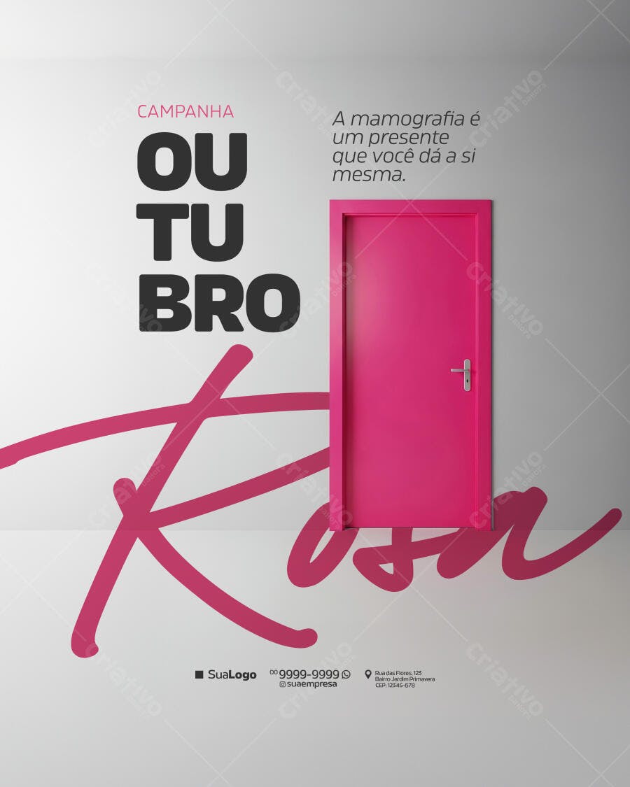 Flyer Outubro Rosa PSD Editável