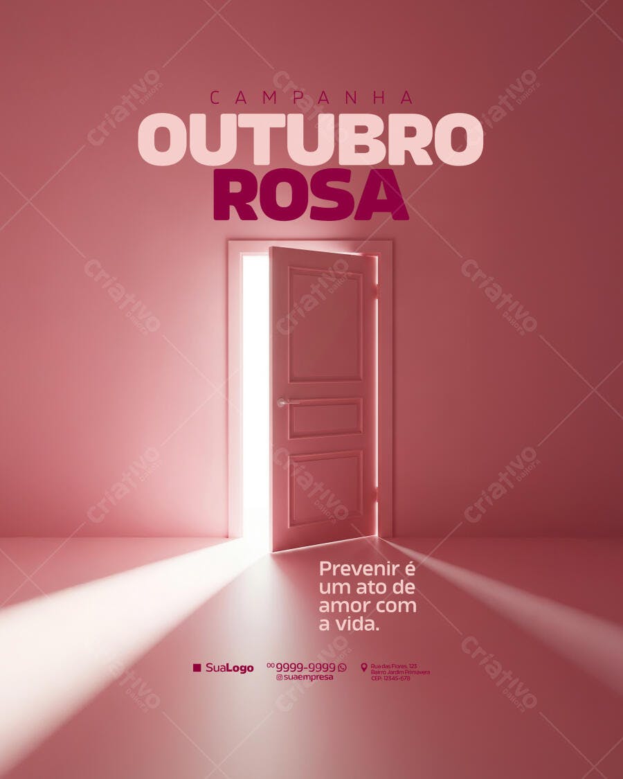 Flyer Outubro Rosa PSD Editável