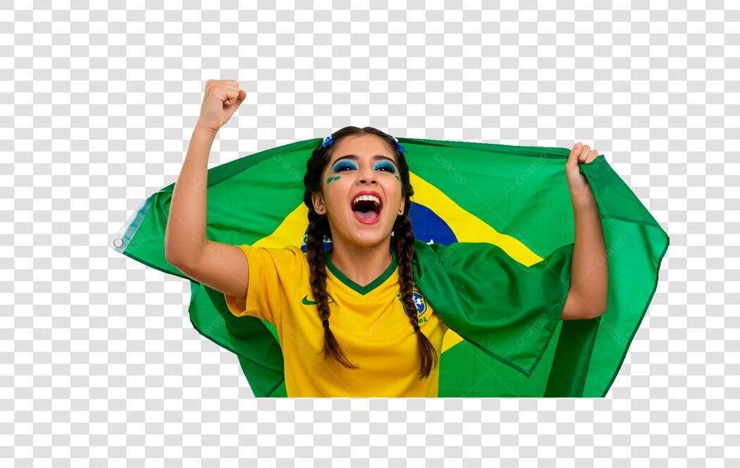 Imagem PNG com fundo transparente Torcedora Brasileira