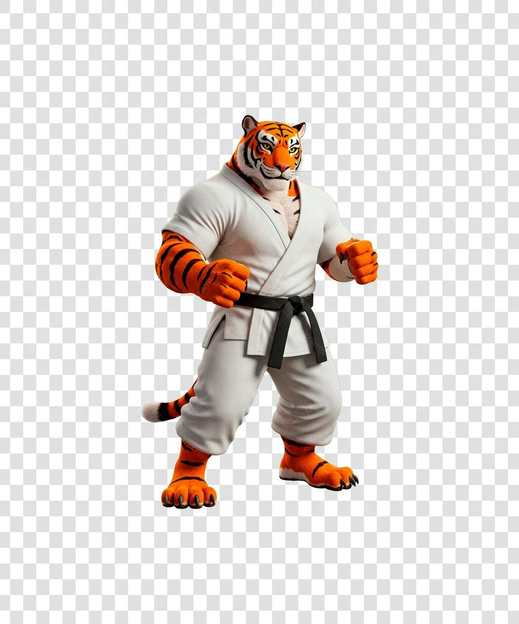 Icone Tigre karateca PNG com fundo transparente