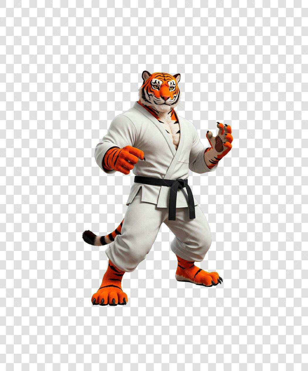 Icone Tigre praticante de artes marciais PNG com fundo transparente