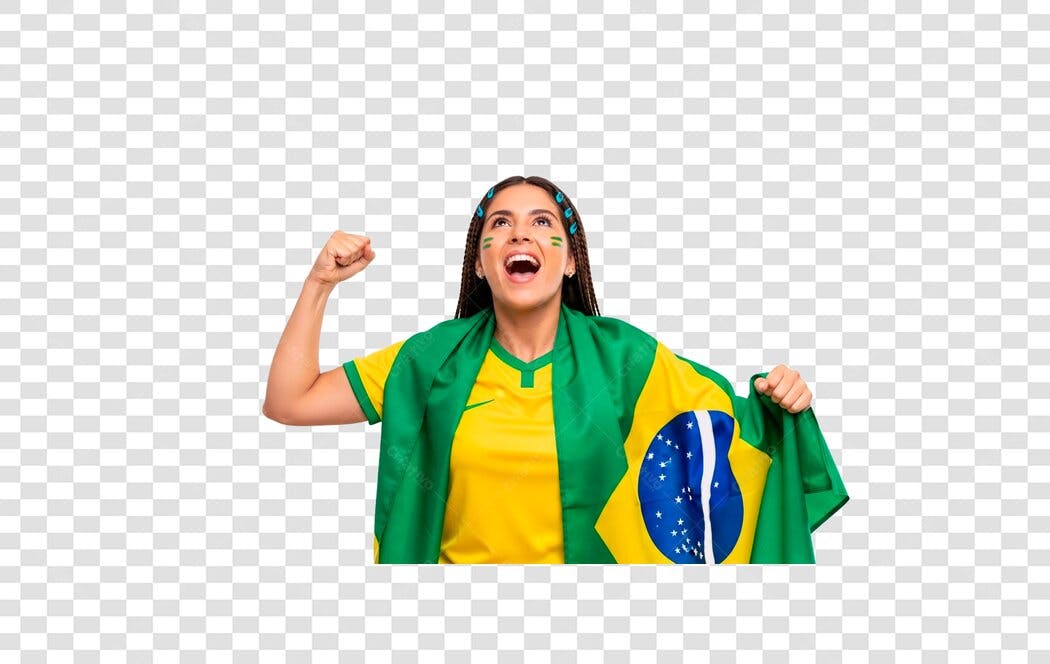 Imagem PNG Torcedora Brasil com fundo transparente