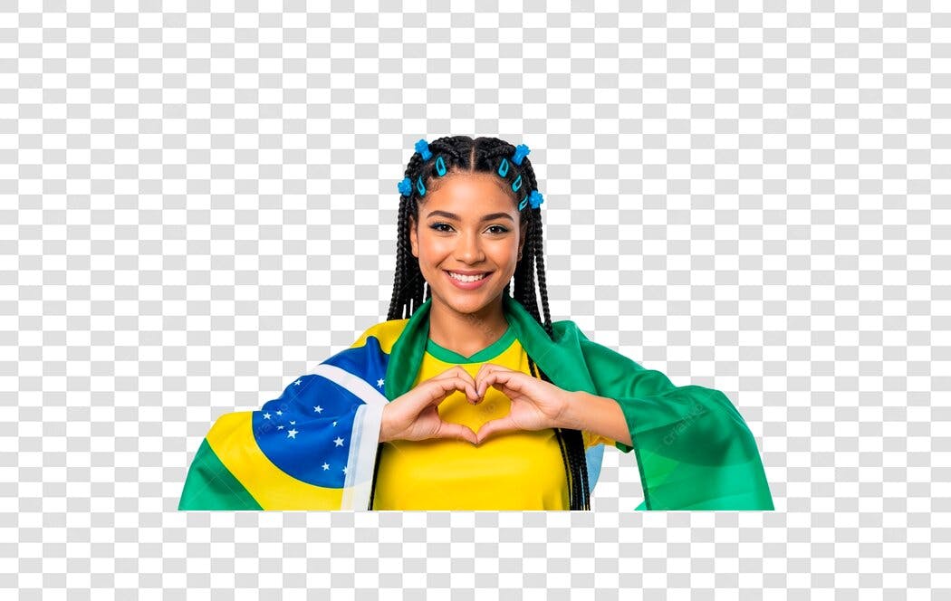 Imagem PNG com fundo transparente Mulher torcendo Brasil