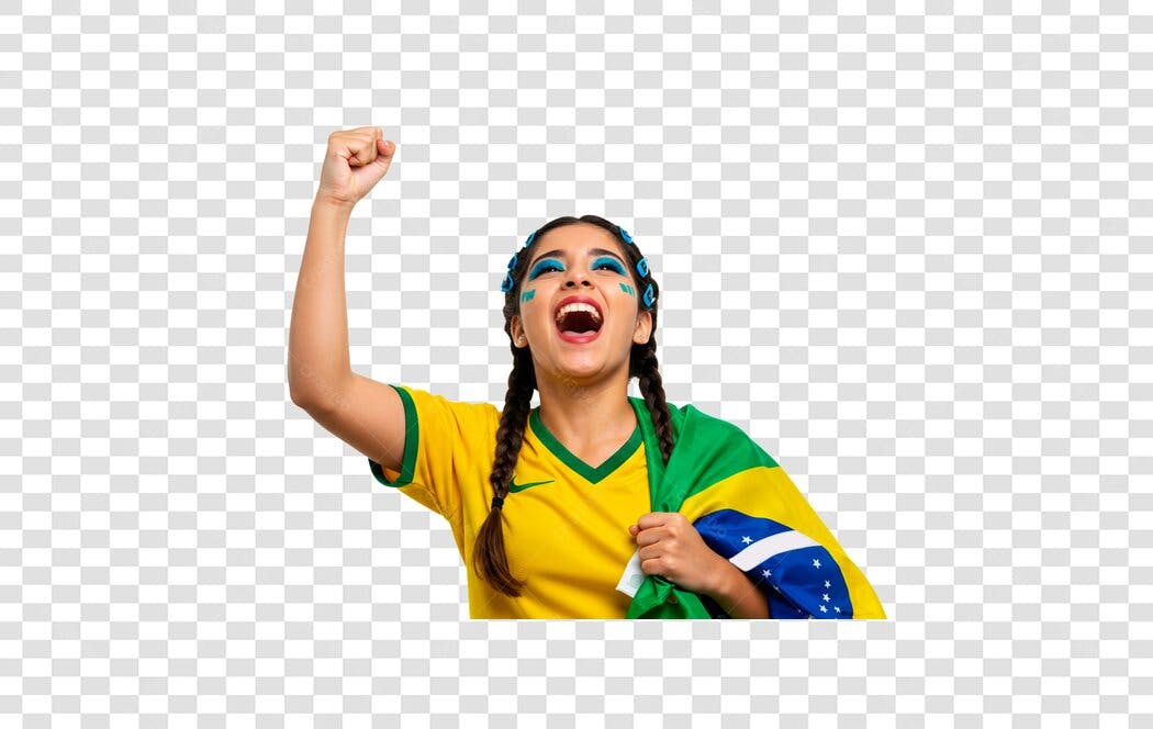 Imagem PNG Torcedora Brasil com fundo transparente