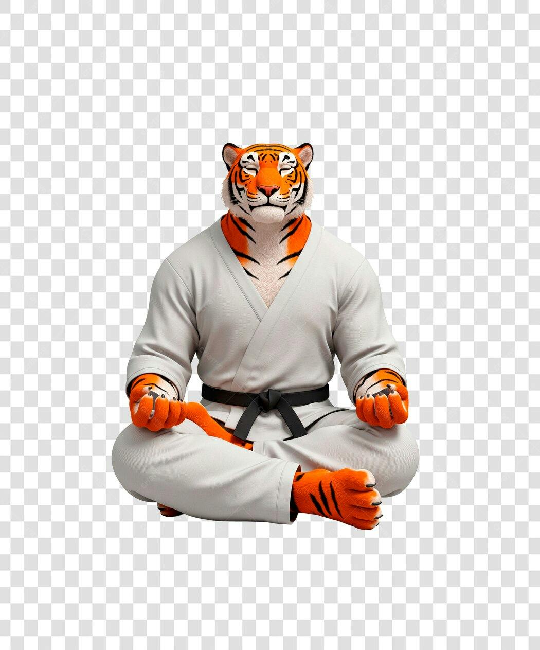 Icone Tigre Meditando PNG com fundo transparente