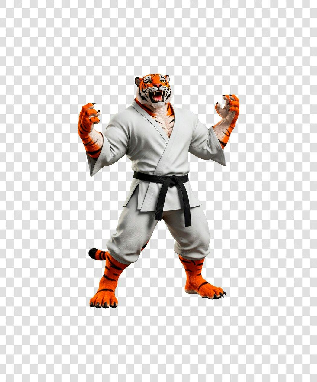 Icone Tigre karatê PNG com fundo transparente