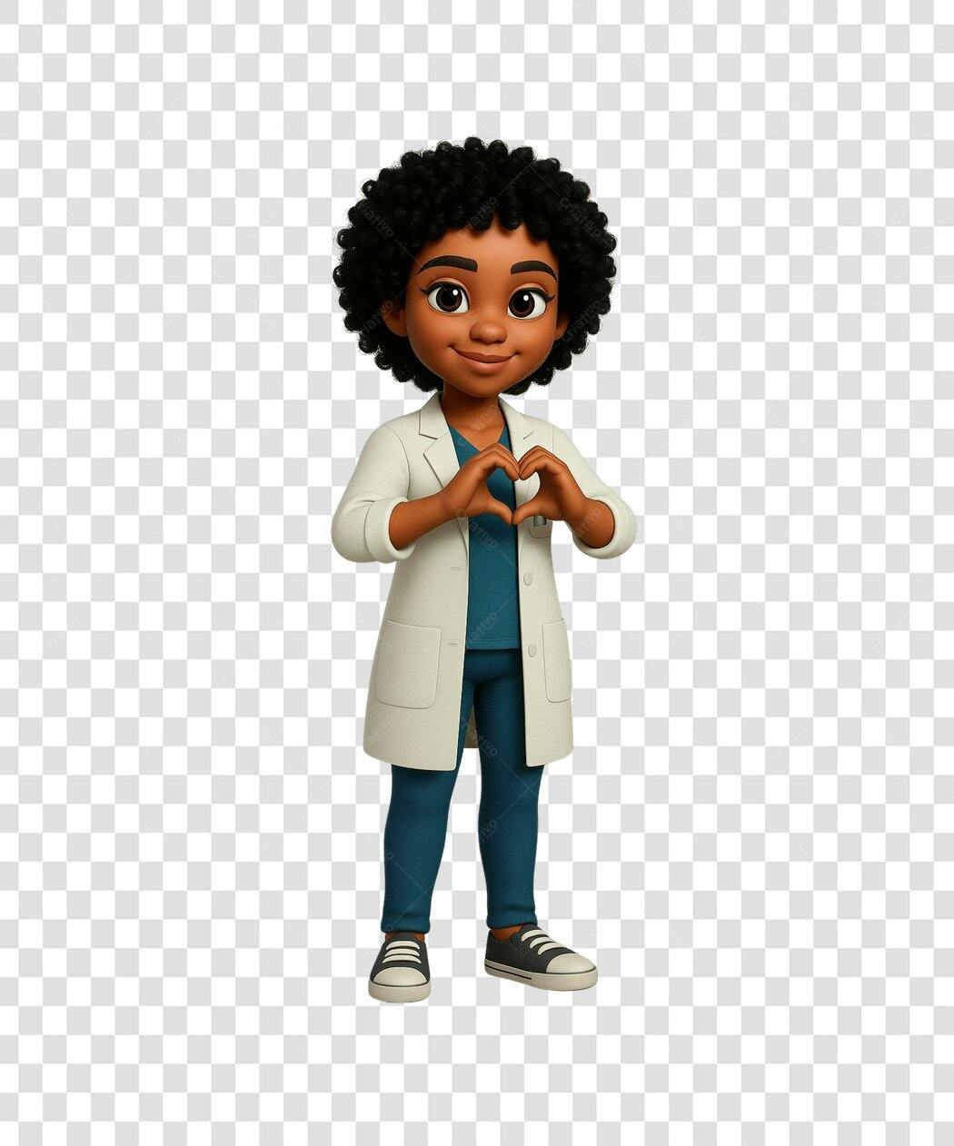 Icone médica Afrodescendente PNG com fundo transparente