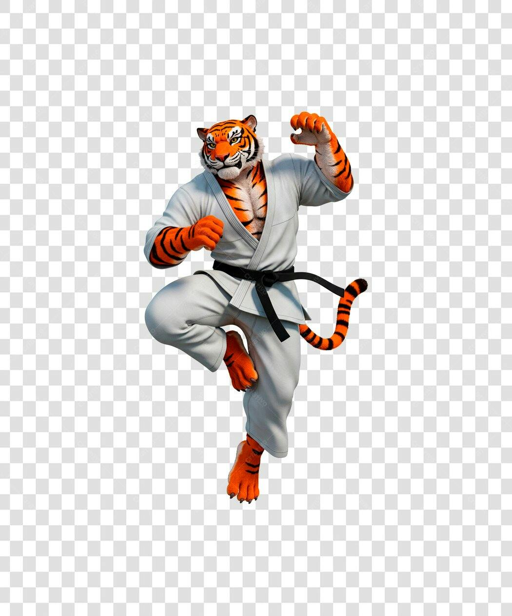 Icone Tigre Karateca PNG com fundo transparente