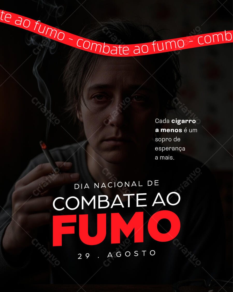 Flyer Dia Nacional de Combate ao Fumo PSD Editável