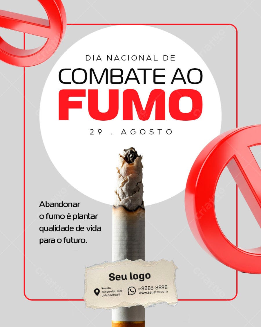 Flyer Combate ao Fumo 29 de Agosto PSD Editável