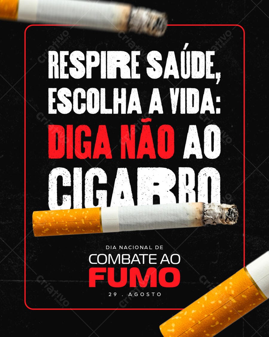 Flyer Dia Nacional de Combate ao Fumo PSD Editável