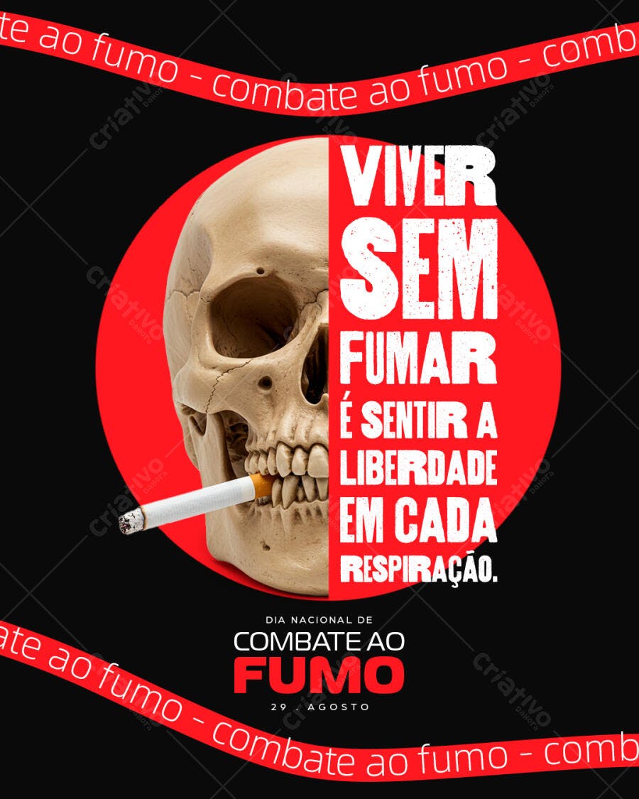 Flyer Dia Nacional de Combate ao Fumo PSD Editável
