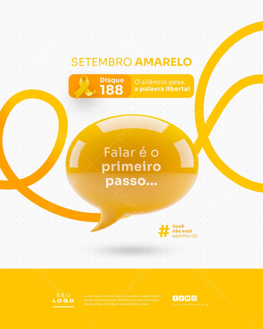 Flyer Setembro Amarelo PSD Editável