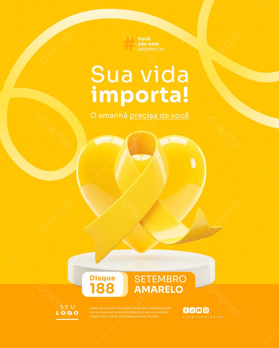 Flyer Setembro Amarelo PSD Editável