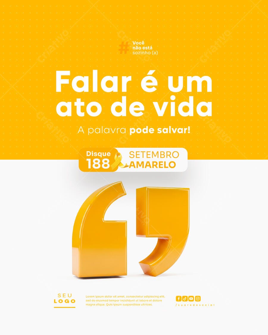 Flyer Setembro Amarelo PSD Editável