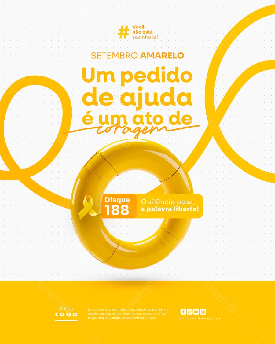 Flyer Setembro Amarelo PSD Editável