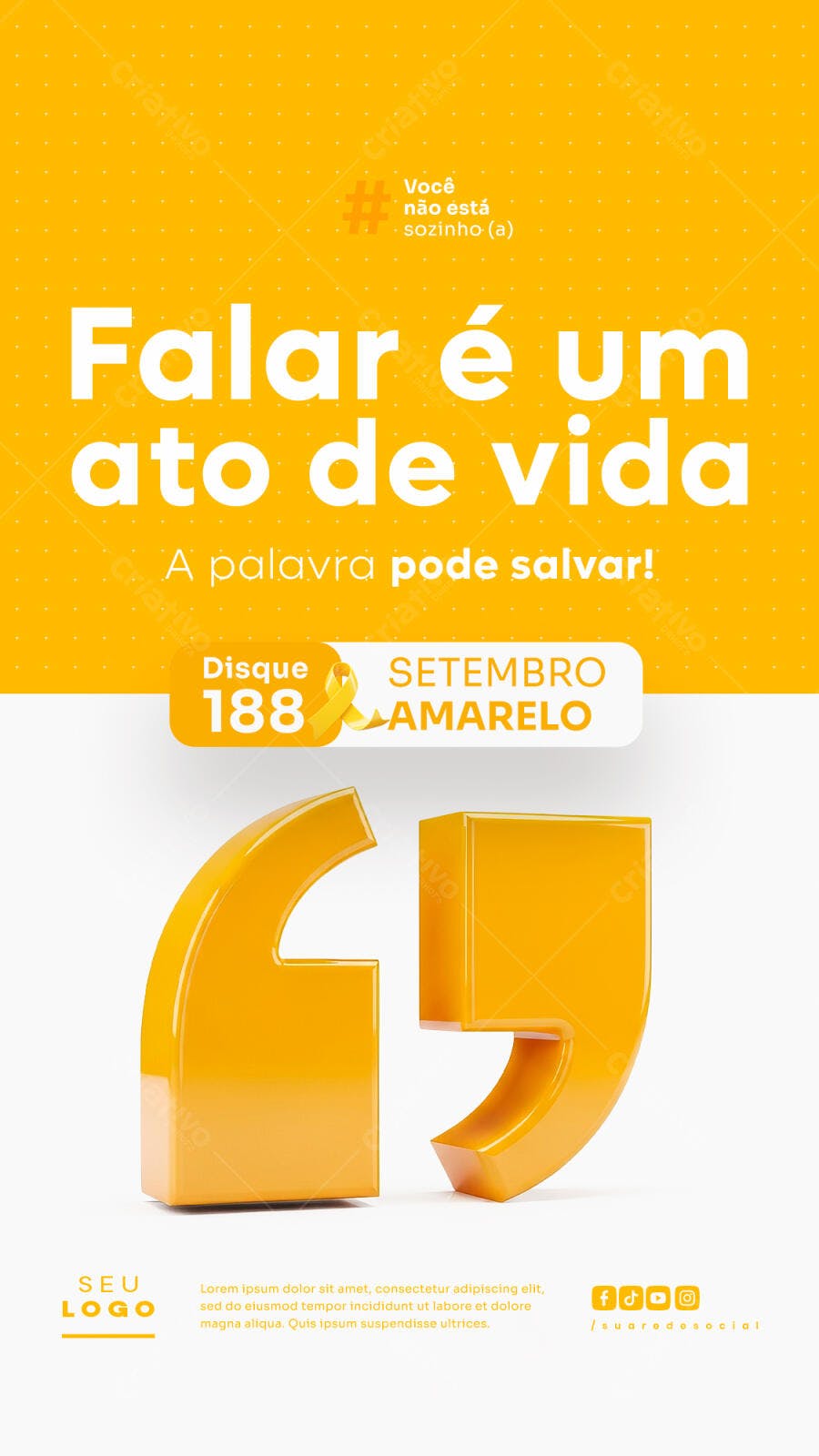 Flyer Setembro Amarelo PSD Editável