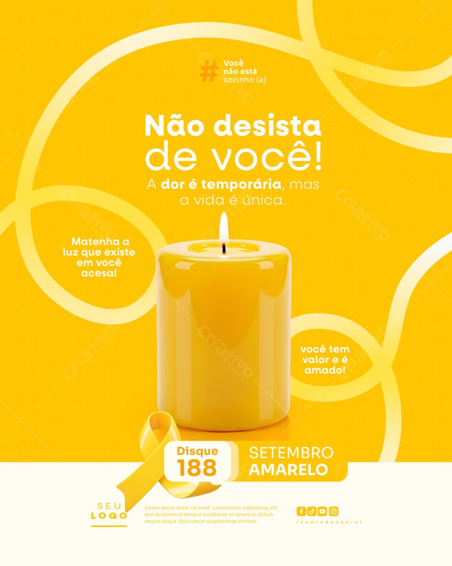 Post para Setembro Amarelo PSD Editável