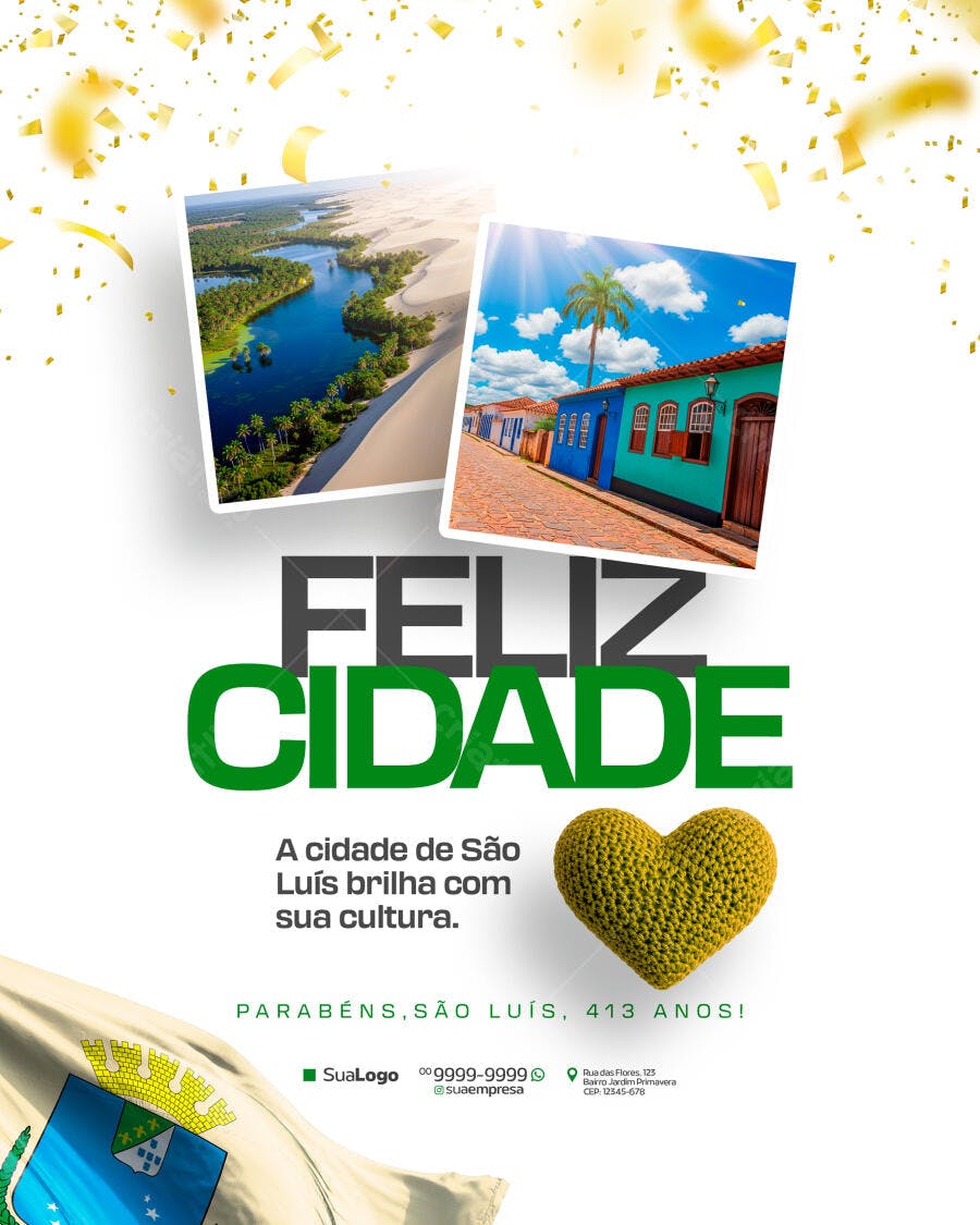 Flyer Aniversário São Luís PSD Editável