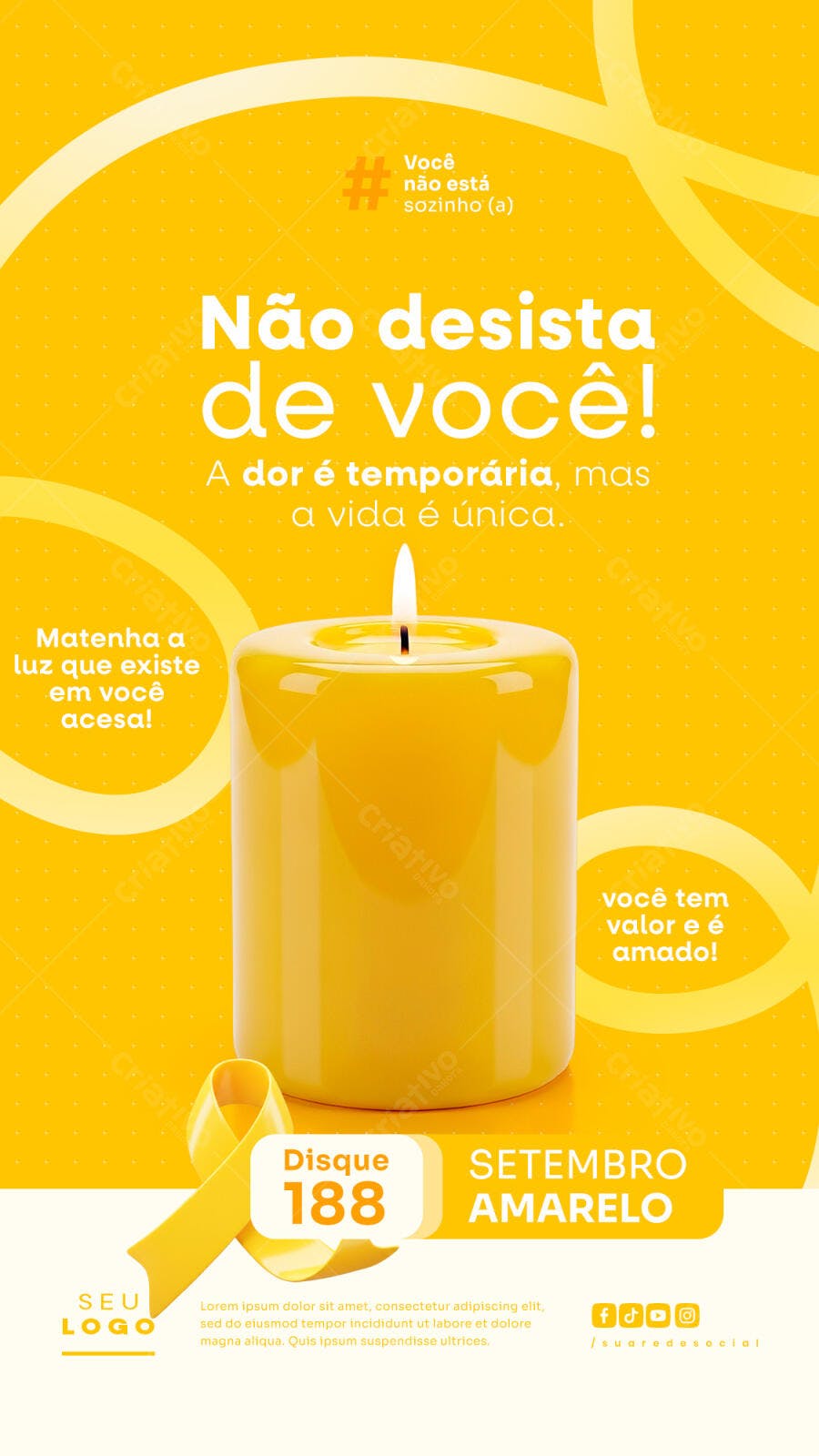 Flyer Setembro Amarelo PSD Editável