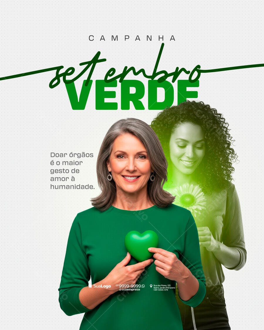 Flyer Setembro Verde Campanha de Doação de Órgãos PSD Editável