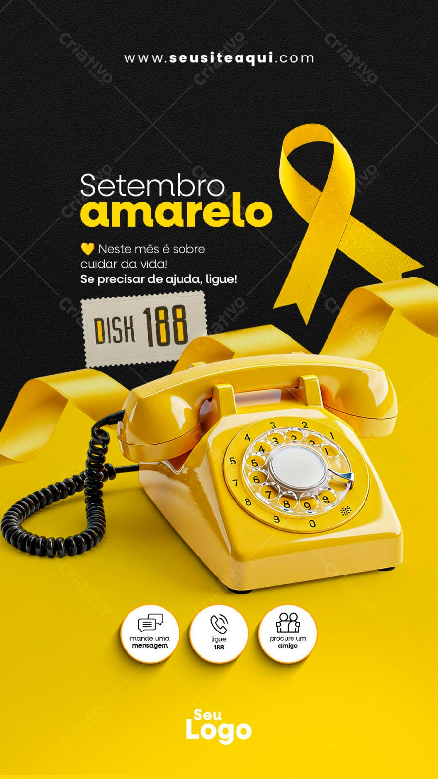 Flyer Setembro Amarelo PSD Editável