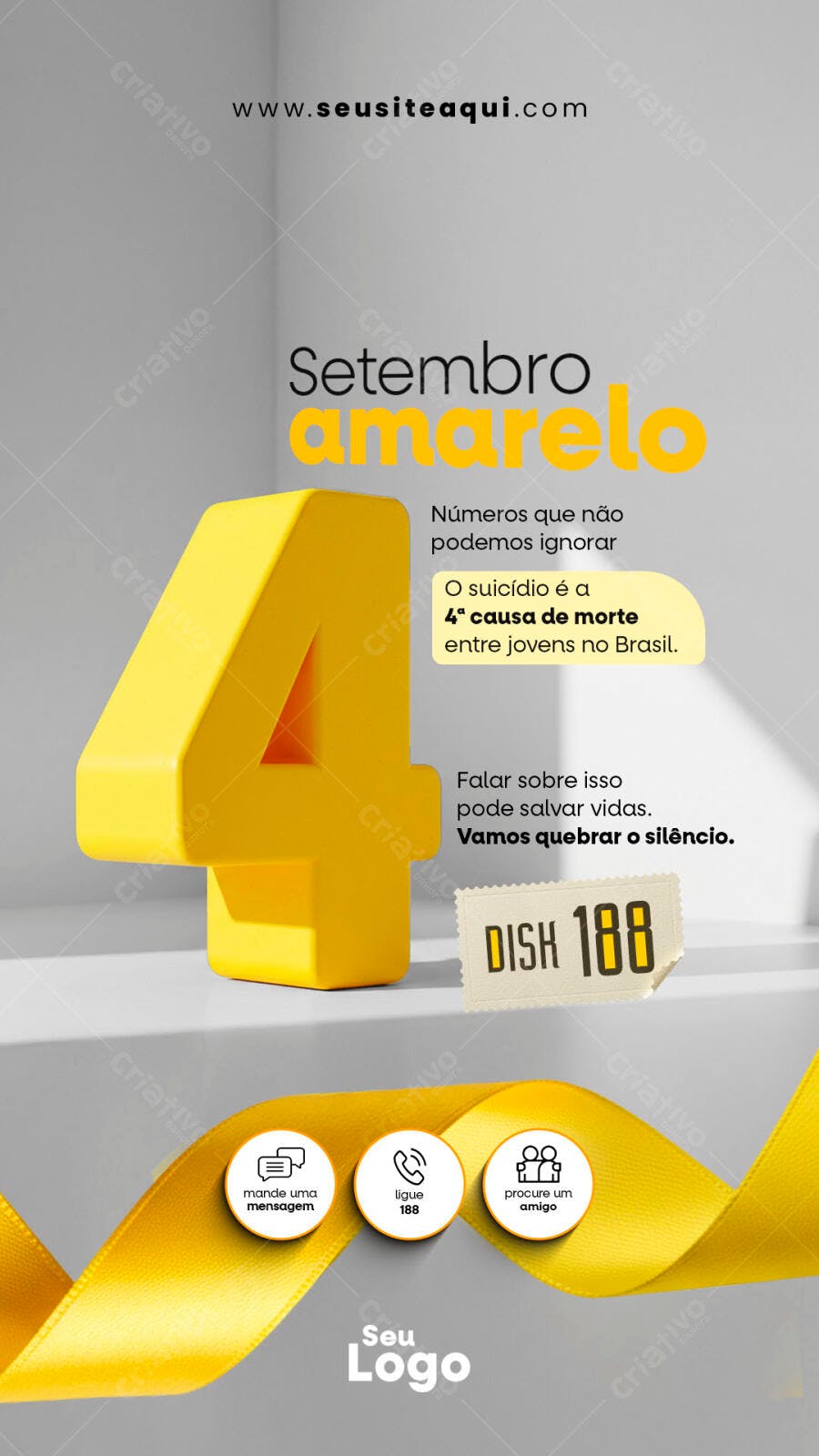 Flyer Setembro Amarelo PSD Editável