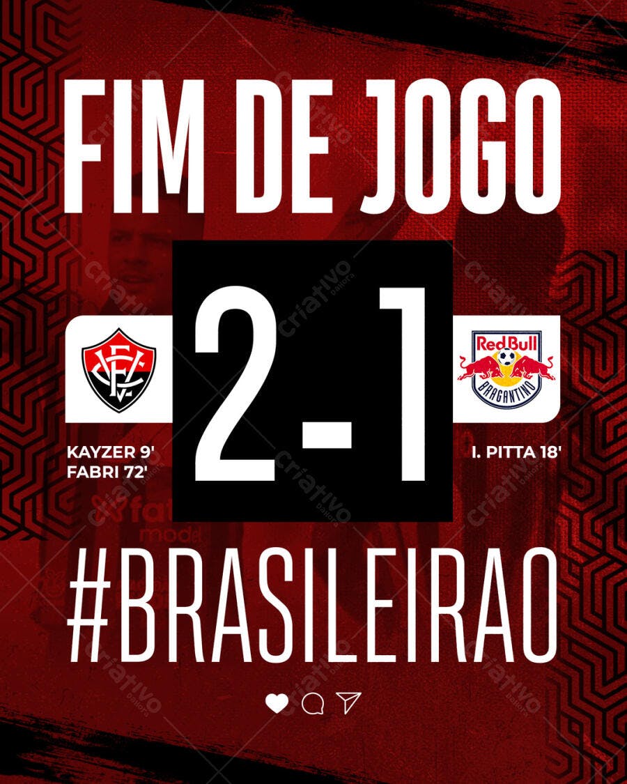 Post de Fim de Jogo Brasileirão PSD Editável