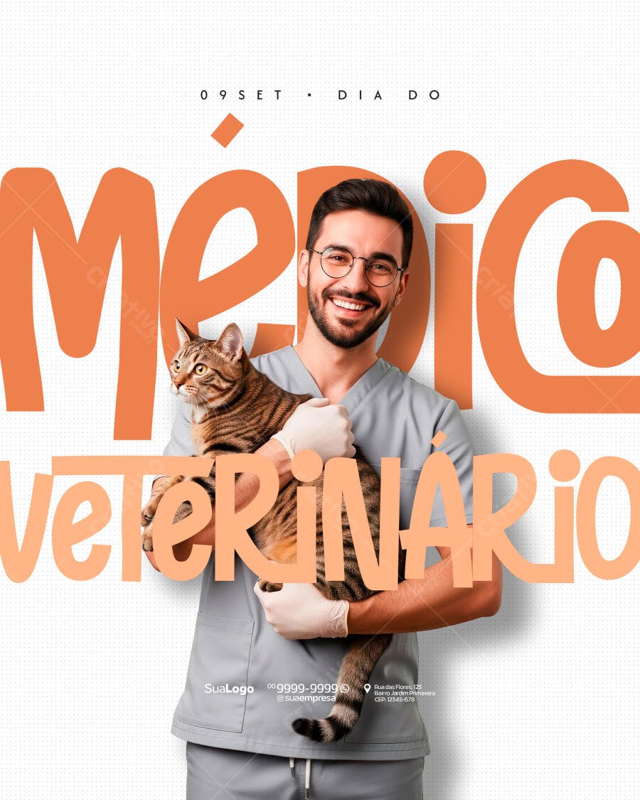 Flyer Dia do Médico Veterinário PSD Editável