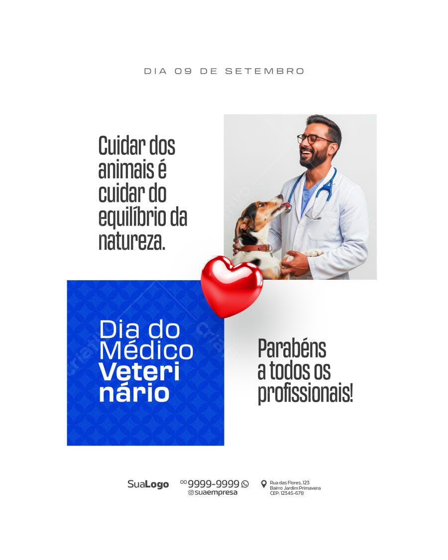 Flyer Dia do Médico Veterinário PSD Editável