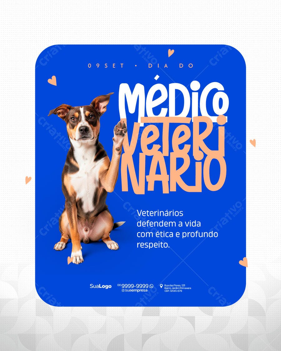 Flyer Dia do Médico Veterinário PSD Editável