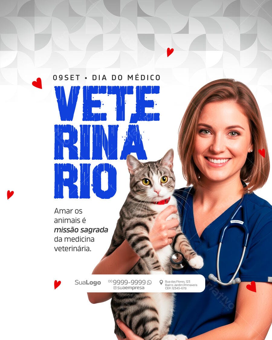 Flyer Dia do Médico Veterinário PSD Editável