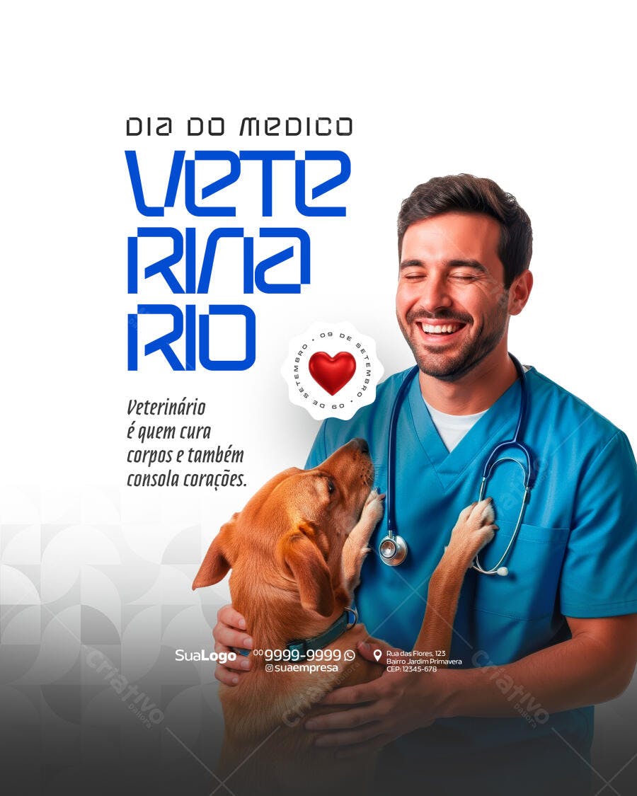 Post para Dia do Veterinário PSD Editável