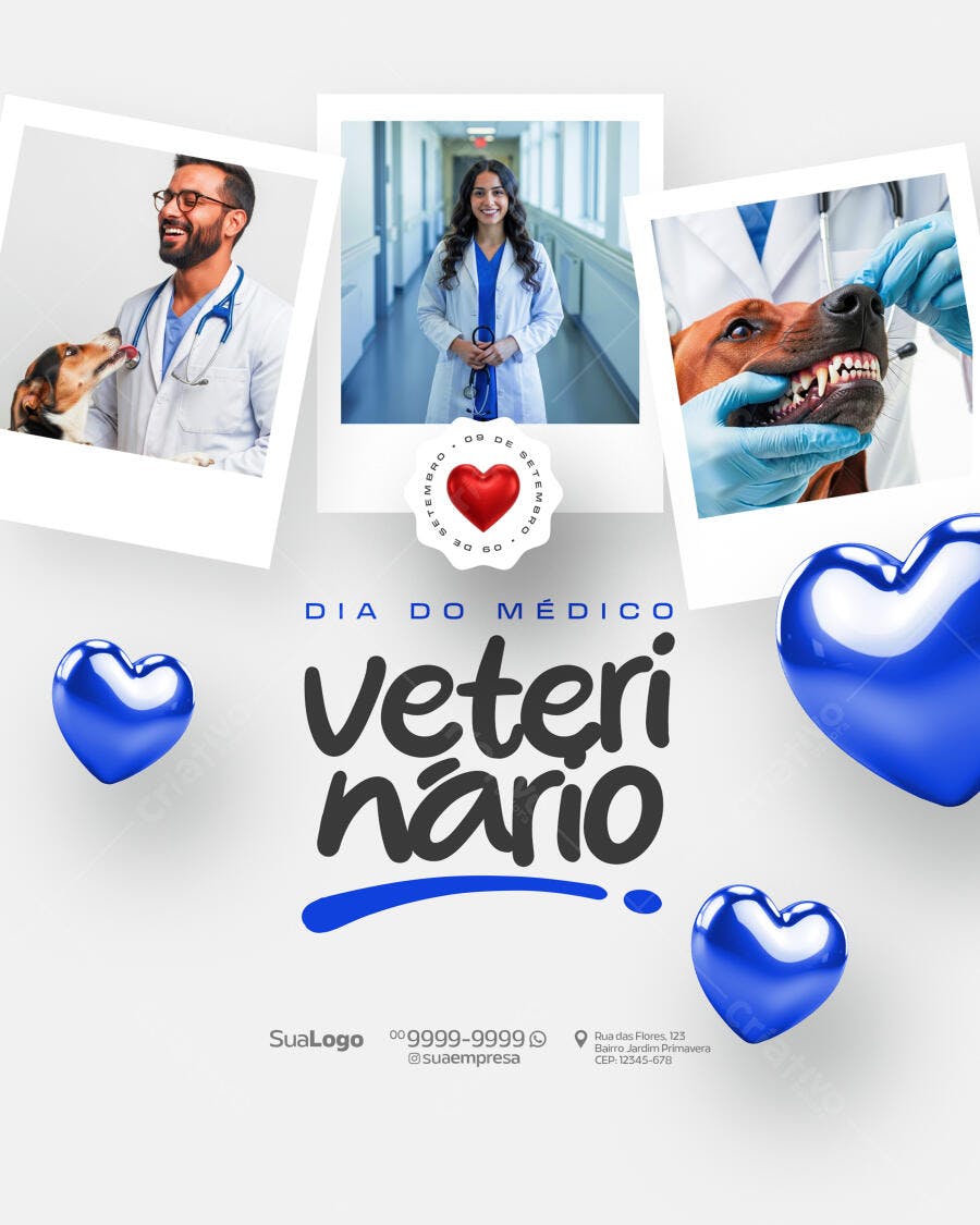 Postagem Dia do Médico Veterinário PSD Editável