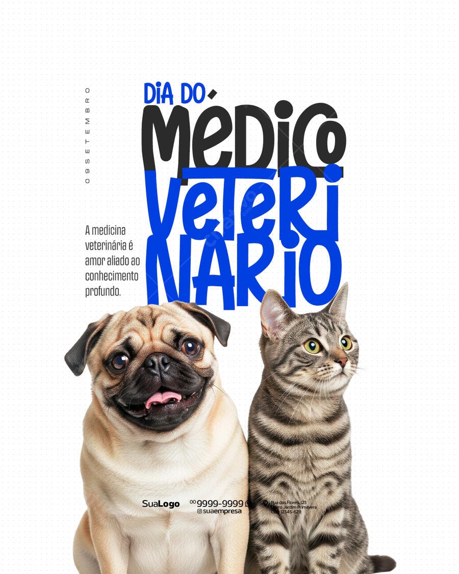 Flyer Dia do Médico Veterinário PSD Editável